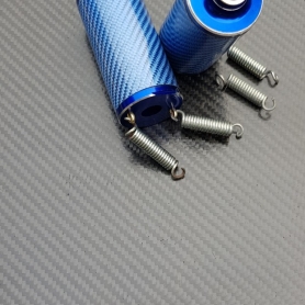 Silencer cacbon fiber blue 3" use springs